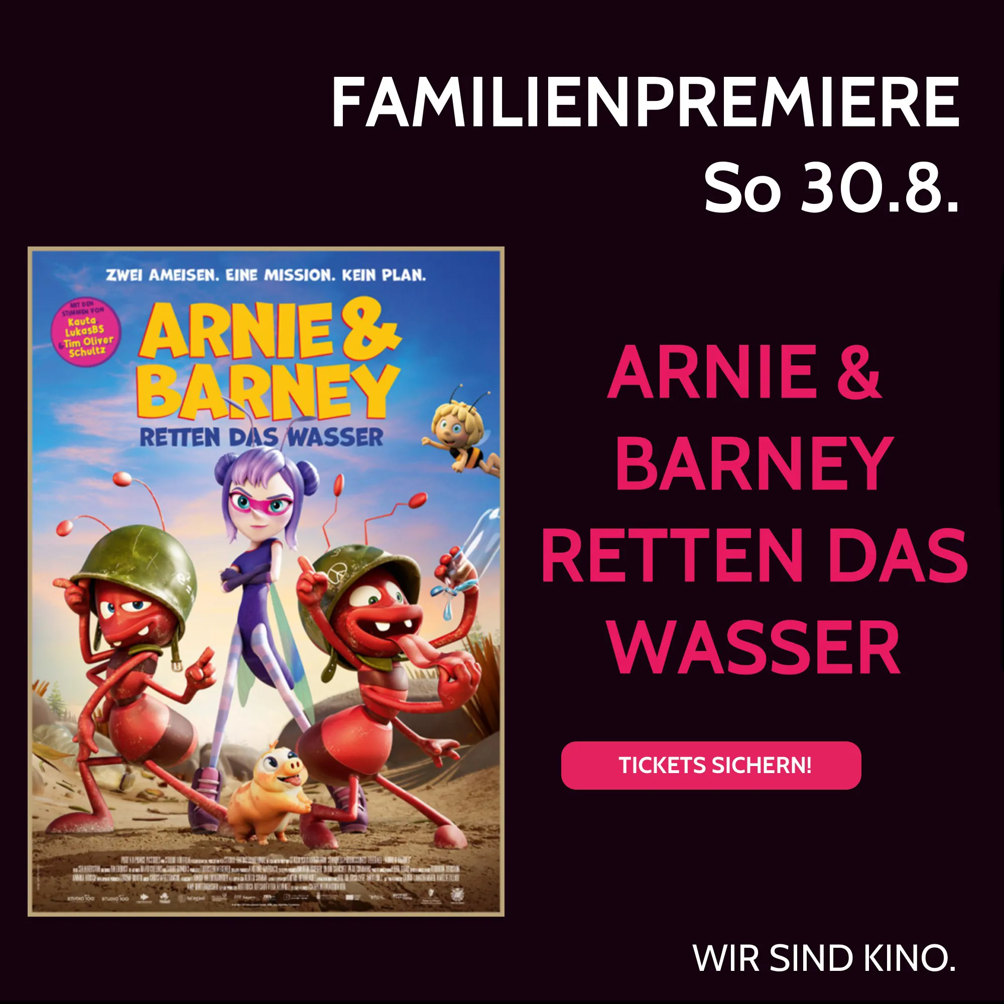 Familienpremiere: Arnie und Barney retten das Wasser